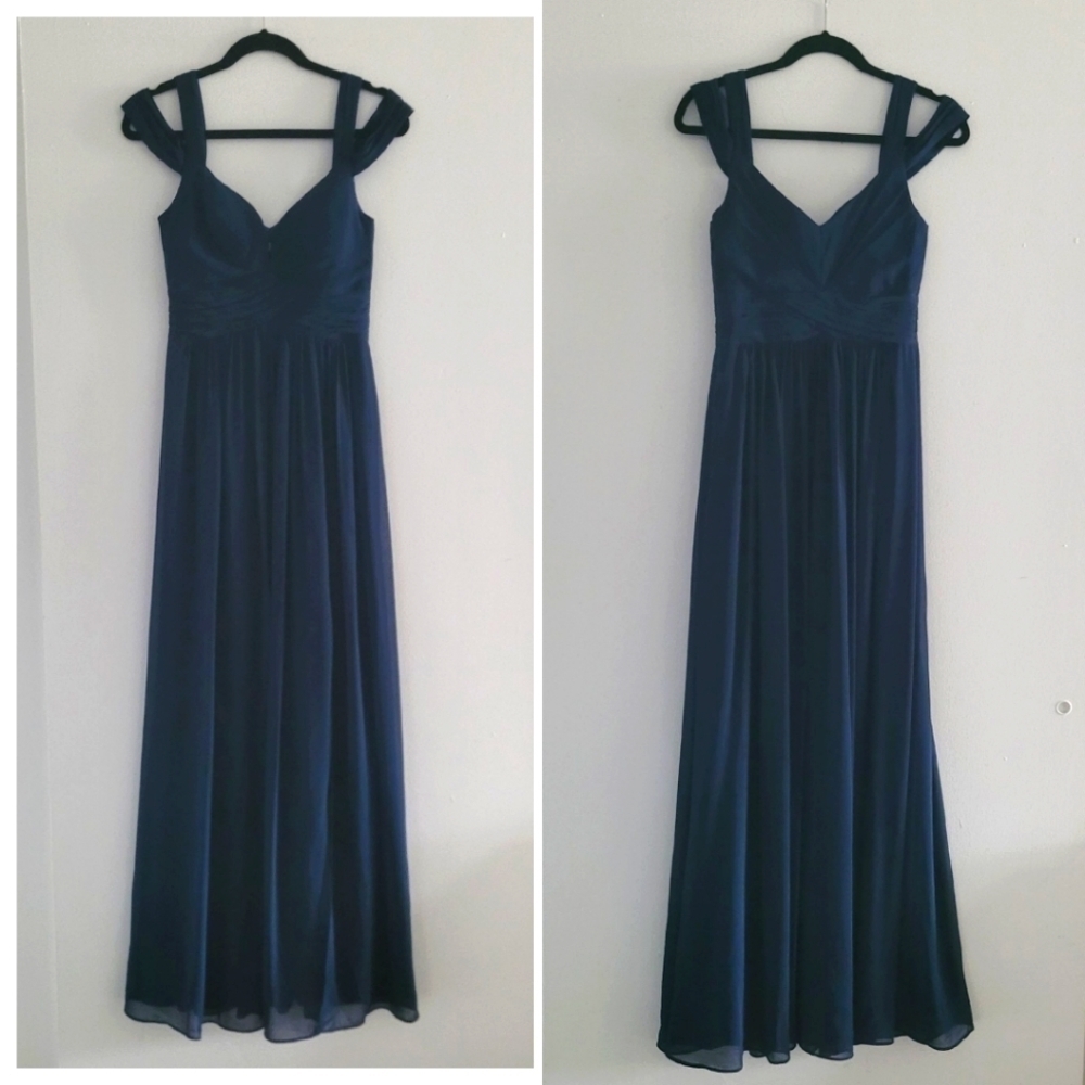 Lulu's blue wedding bridesmaid maxi evening gown dress size XS